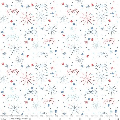 Fireworks in White | Firework Fields | Riley Blake