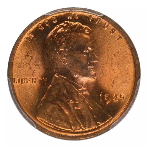1925 Lincoln Wheat Cent PCGS MS64 RD