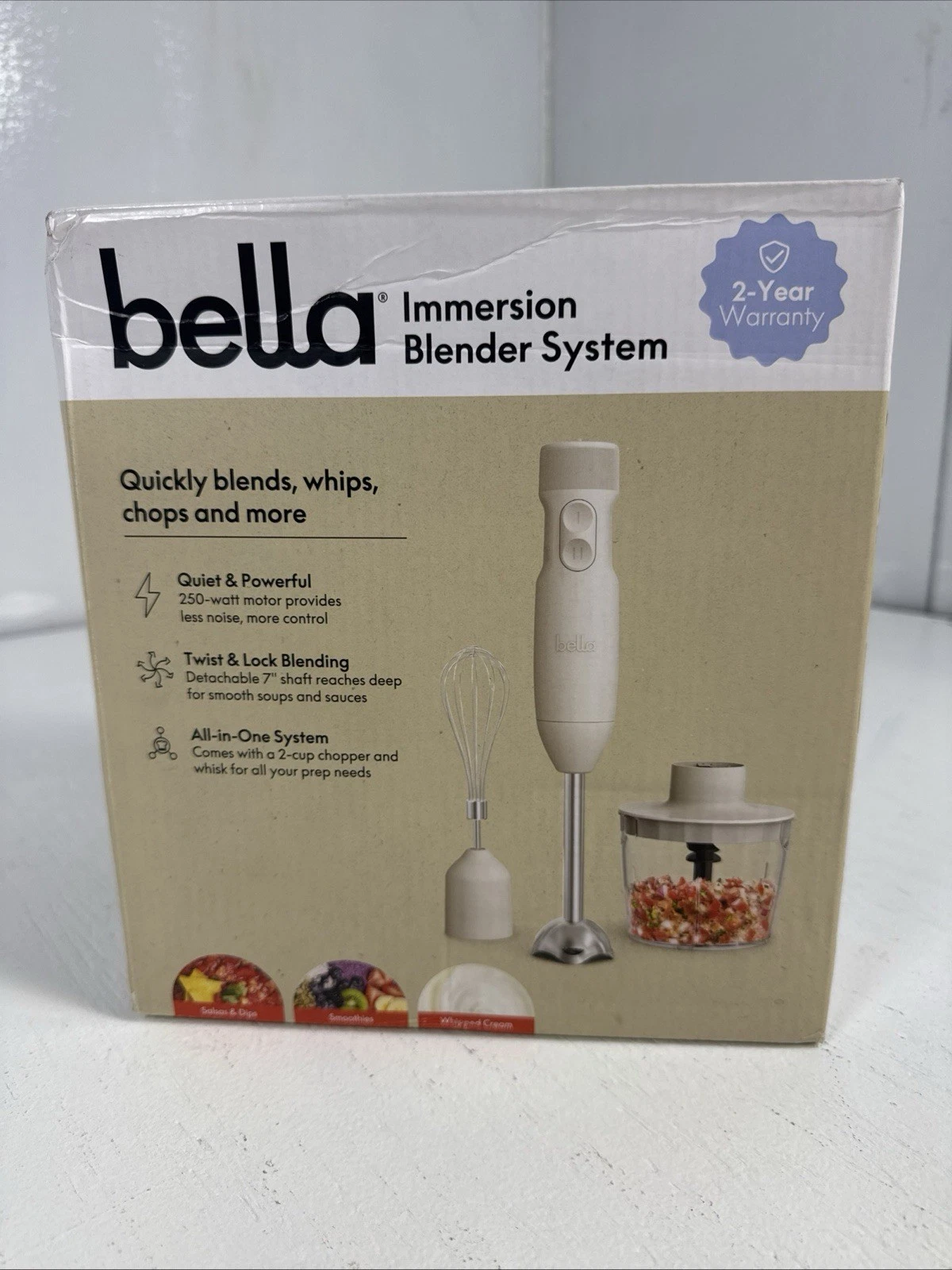 Bella 4-in-1 Compact Immersion Blender System with 250w Motor