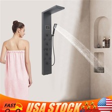 LED Shower Panel Tower Massage System Rain Waterfall Jets Faucet Stainless Steel