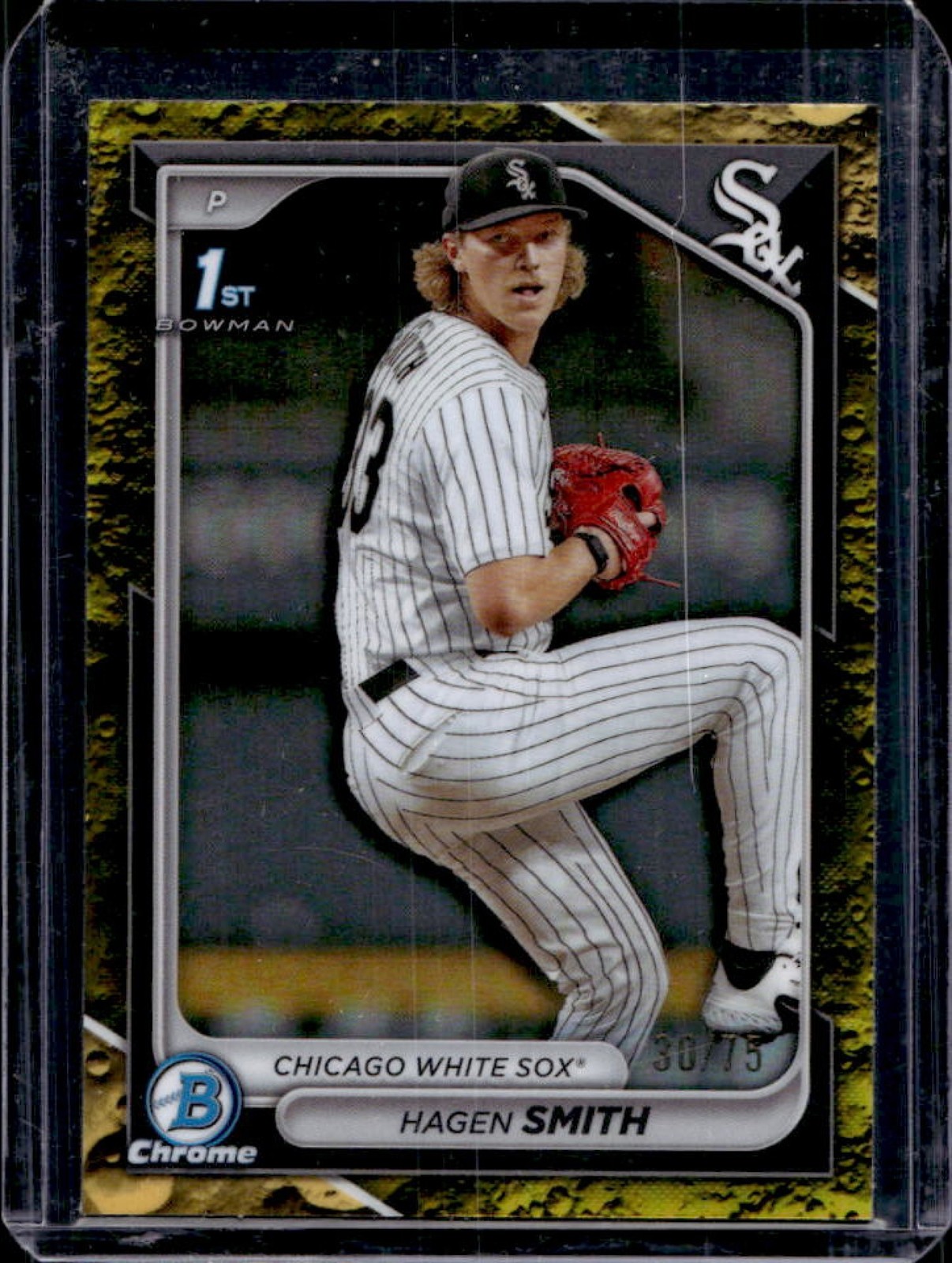 2024 Bowman Draft Hagen Smith Chrome Yellow Lunar Refractor 1st Prospect #30/75