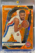 2024-25 Panini Prizm 🏀 - Malik Beasley #211 - Orange Ice - Detroit Pistons🌟