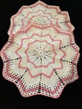 Hand Crochet 2 Pcs/Lot Round Pink  White. 18  .