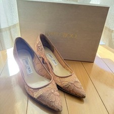 Decolte Jimmy Choo beige marrone pizzo a punta tacco alto taglia EU36 US6 donna
