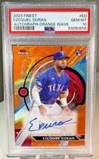 Ezequiel Duran 2023 Topps Finest #ED Auto *Orange Wave* RC Rookie /25 PSA 10
