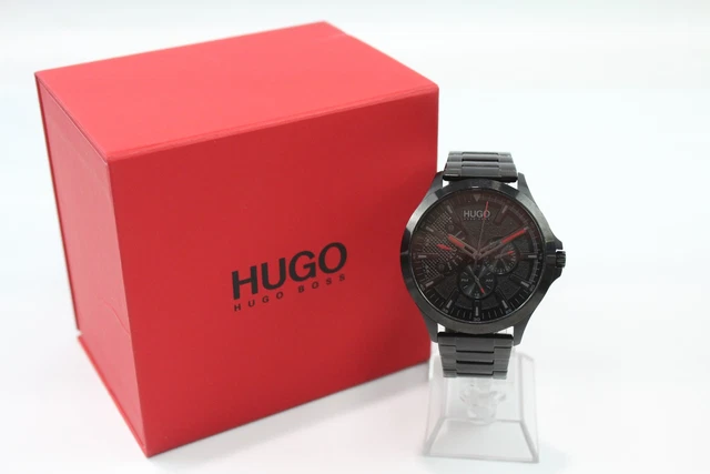 14 Hugo Boss Black Steel Watch Quartz Boxed WORKING