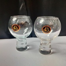 VTG Licor 43 Cuarenta Y Tres Bubble-base Cocktail Glass. Hand Blown Glass pair
