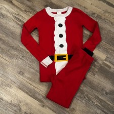 Hanna Andersson Pajama Set Size 6/7 120 cm Red Santa Suit 2-Piece Organic Cotton