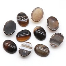20pcs Natural Coffee Agate Stone 15x20mm Oval Cab Cabochon DIY Jewelry No Holes