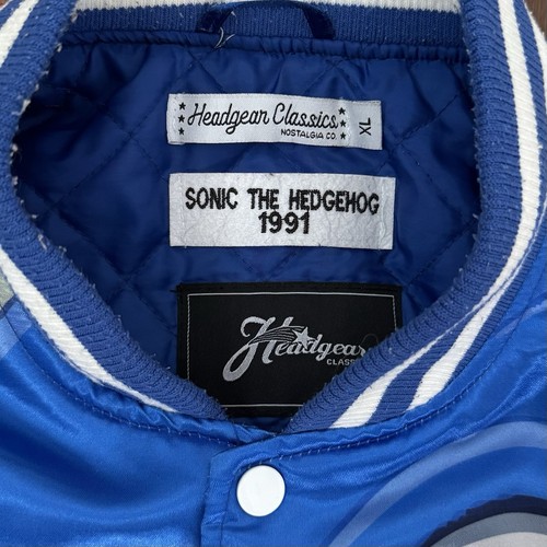 Headgear Classics-Sonic The Hedgehog Satin Varsity Jacket XL Retro Nostalgia - Picture 5 of 11