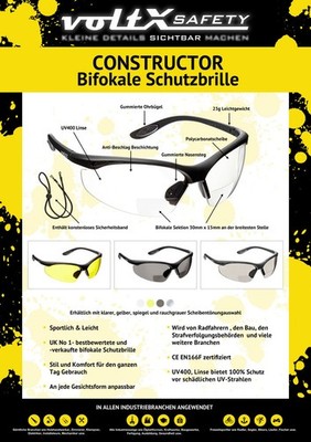 voltX CONSTRUCTOR Sportbrille Sonnenbrille bifokal mit Sehstärke