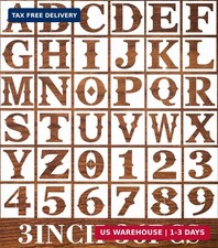 3inch Letter Stencils - 36pcs Reusable  Flexible Letter  Number Stencils fo...