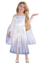 Elsa Disney Frozen Full Costume with wig  Halloween Dress Up Size 7/8 New
