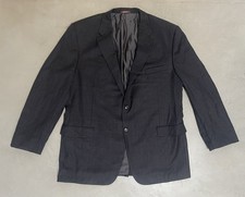 Hickey Freeman Loro Piana Rain System 50L Long Wool Grey Plaid Blazer Jacket USA