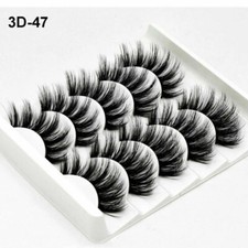 BTF 5Pair 3D Mink Fake Eyelashes Wispy Cross Long Thick Soft False Eye Lashes UK