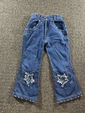 Star Bell Bottoms Denim Jeans Vtg Girls sz 22/55cm C21 