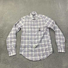 Van Heusen Flex Shirt Mens Small Slim White Plaid Button Up Long Sleeve w/ Tag