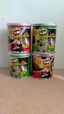 X4 versiegelt Star Wars Pringles Chips - X2 rot x2 grün neu Yoda & Luke Skywalker