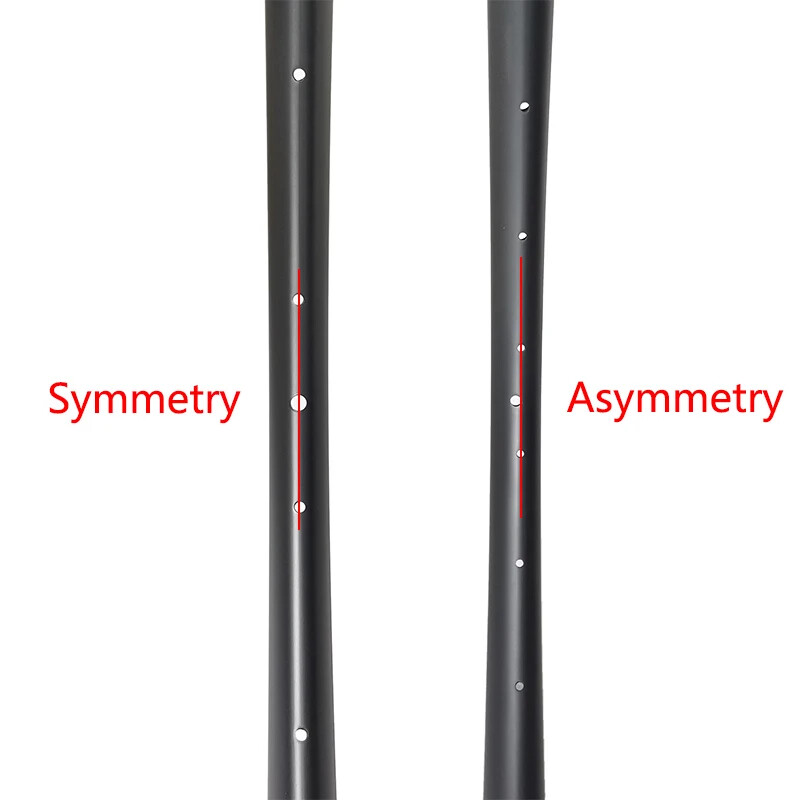 Cerchi in carbonio 700C asimmetrici per bici da strada foto 4