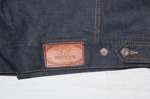 THE ROKKER Mens RARE Denim Suede Leather Trim Vest Jacket Size M - Picture 6 of 9