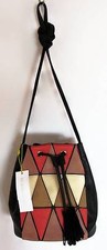 BCBG Generation Sea Coral Combo/Black Drawstring Crossbody Hobo Bag KNM431GN NWT
