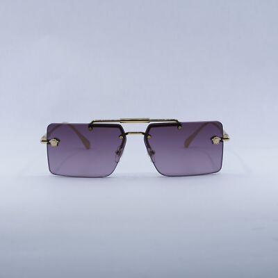 Versace VE 2245 10028H Gold Metal Rectangle Sunglasses Purple Gradient Lens Versace VE 2245 10028H Gold Metal Rectangle Sunglasses  main image 4
