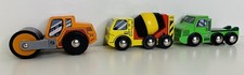 CIRCO Construction Equipment 3 piece Wooden Lot Road Roller Cement Mixer Truck