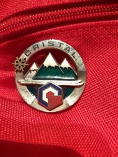 Broche fournier ski cristal Ffes brooch snowboard 