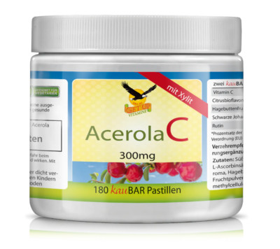 Get UP  Acerola Vitamin C Kaupastillen mit Xylit & Kirschgeschmack, 180 Tabs