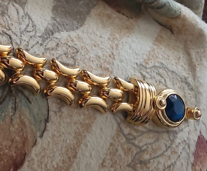 KJL Kenneth J Lane Rhinestone Bracelet Coblat sto… - image 1