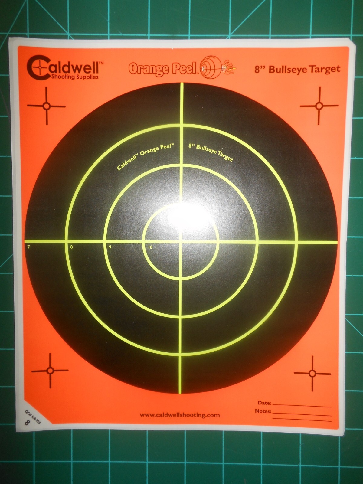 PKG of 25 Caldwell Shooting Supplies Orange Peel 8" Bullseye Targets PN