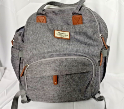 Ruvalino Multifunction All-In-One Travel Diaper Bag Backpack YW168-G Gray Brown Amazon.com: RUVALINO Diaper Bag Backpack, Multifunction  main image 3