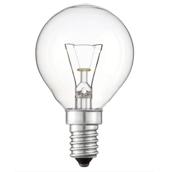 Golf Ball Bulb 45mm Round 240V 40W E14 Clear