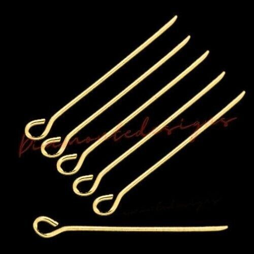 200 Pcs - 35mm Gold Plated Eye Pins Jewellery Beads Findings Craft Beading J102 - Picture 1 of 2