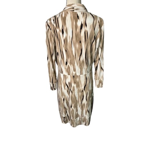 Antonio Melani Dress Womens Large Faux Wrap The Neutrals Abstract Art V Neck - Picture 4 of 12