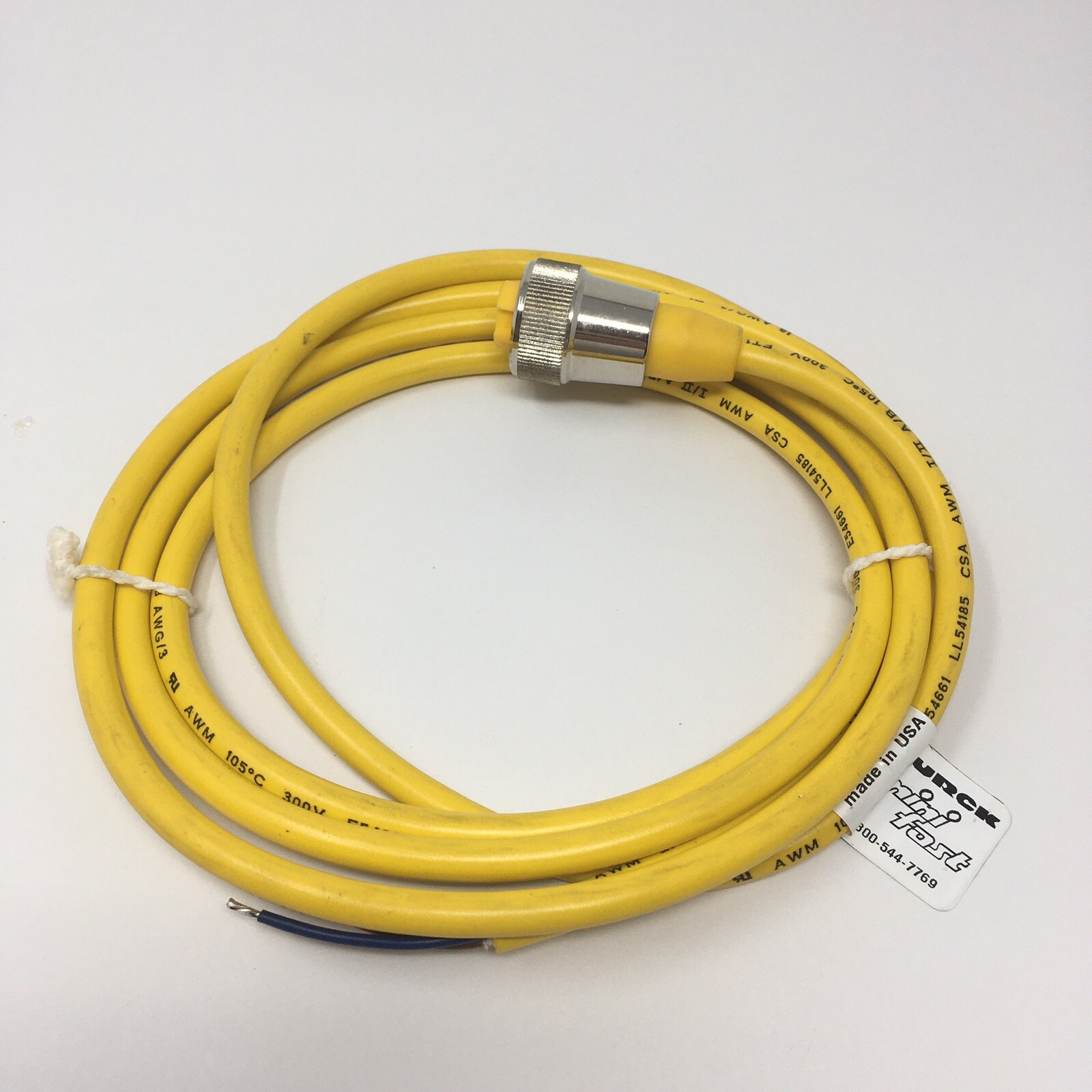 NEW Turck RKM 30-2M Cordset 3 Pin Female To Bare Wire 18AWG U2027