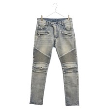 BALMAIN 14SS Jabby Biker Denim Pants Jeans Skinny Blue S4HT500B406V Used
