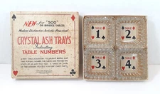 Vintage Ash Trays Bridge Table Crystal Kemper Thomas Set of 4 Made in USA