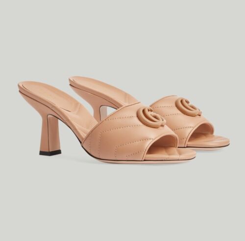 Gucci Marmont GG Padded Women's mid-heel slide sandal US 7.5