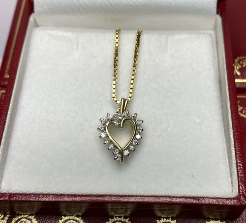 WoW 14k Gelbgold 19 Diamant SI Liebe Herz Hochzeit Charm Armband 585 Anhänger - Bild 11 von 11