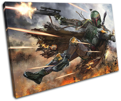 Star Wars Boba Fett Film großartig EINZELNE LEINWANDKUNST Bilddruck