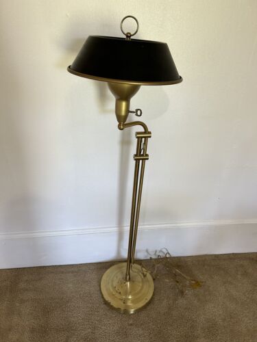 Vintage Mid Century Space Age Floor Lamp Black And Gold Collectible - Picture 1 of 11