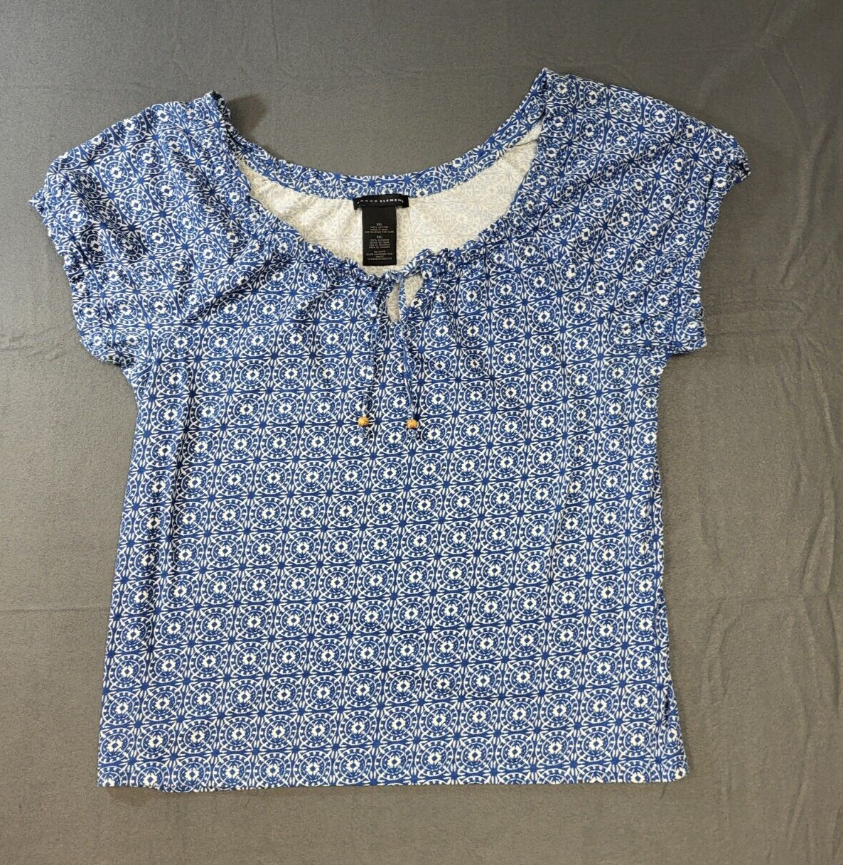 Grace Elements Peasant Ruffle Edge Top Short Slee… - image 1