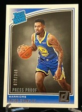 2018-19 Donruss Rated Rookie Press Proof Silver #178 Jacob Evans lll /349