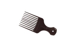 Black Plastic Afro Hair Lifting Pik Pick Detangler 5-1/4 Black Hair Picks 4888