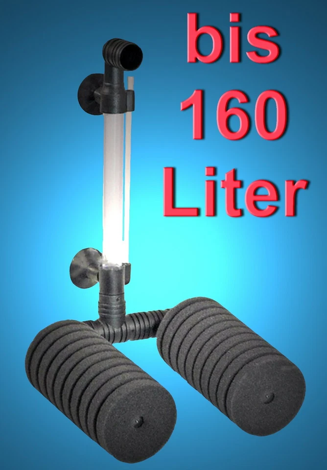 Aquarium 🍀 BIO DOPPEL SCHWAMMFILTER 🍀 Luftbetriebener Innenfilter Zubehör