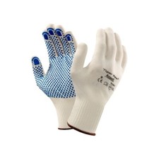 12 Pairs Ansell Tiger Paw 76-301 Polycotton PVC-Dot Work Gloves