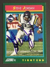 Steve Jordan Autograph Signed 1992 Score Minnesota Vikings