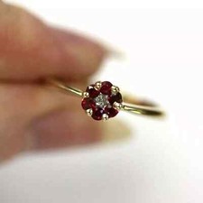 2.30Ct Round Cut Lab Created Diamond & Garnet 14K Gold Finish Engagement Ring
