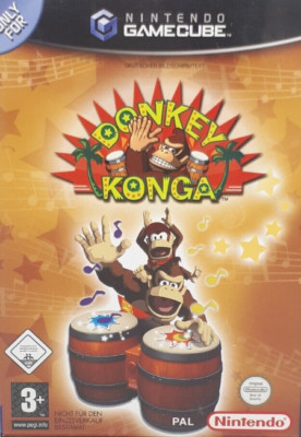 Nintendo Gamecube Donkey Konga Trommeln Bongas Bongos mit Donkey Konga Spiel